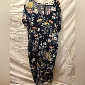 Loft plus floral shorts jumpsuit size 24